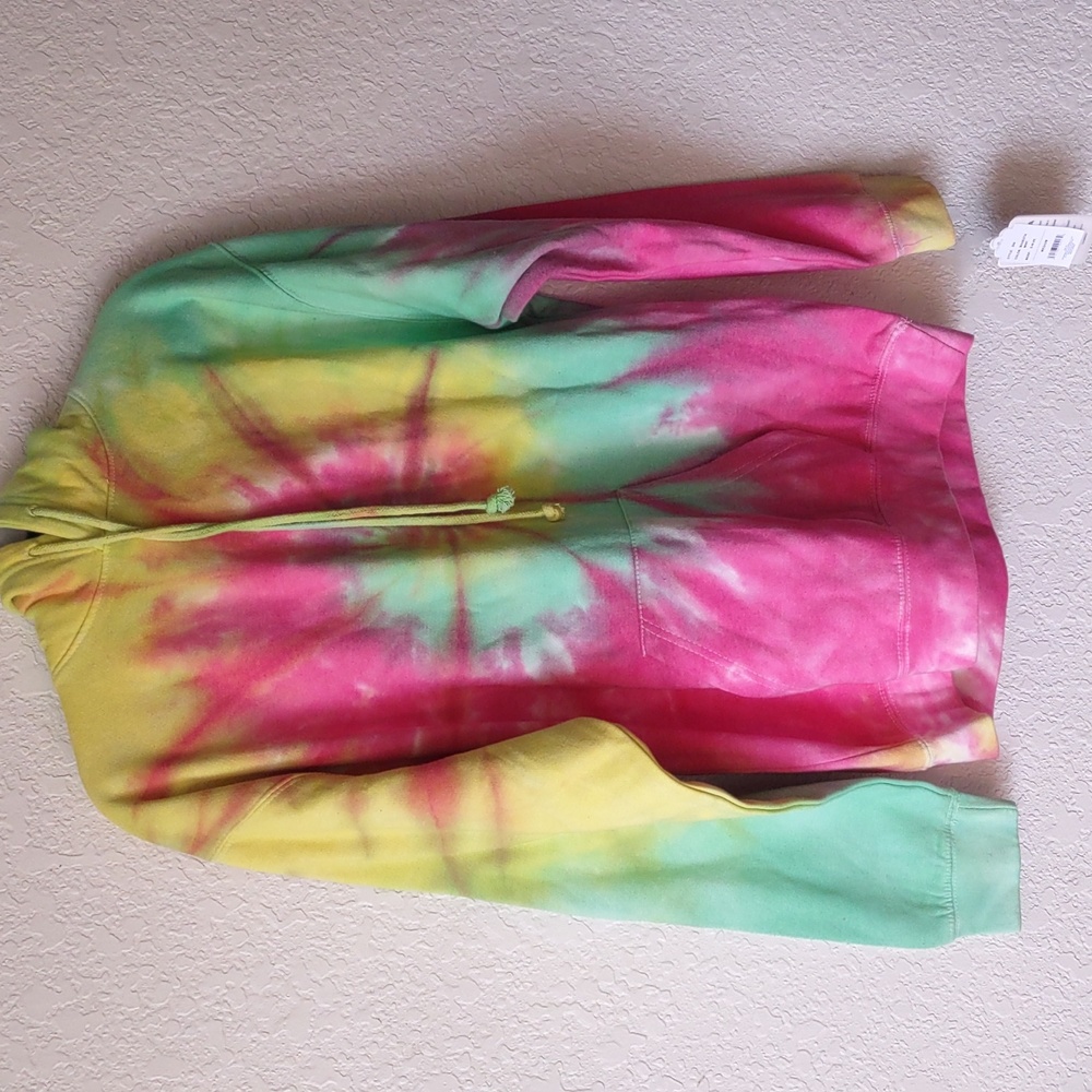 Dreamsicle | Women's Tie Dye Pullover Hoodie Size Medium in Magenta Mint NWT